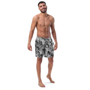 Afro Camo Black Men’s Swim Trunks