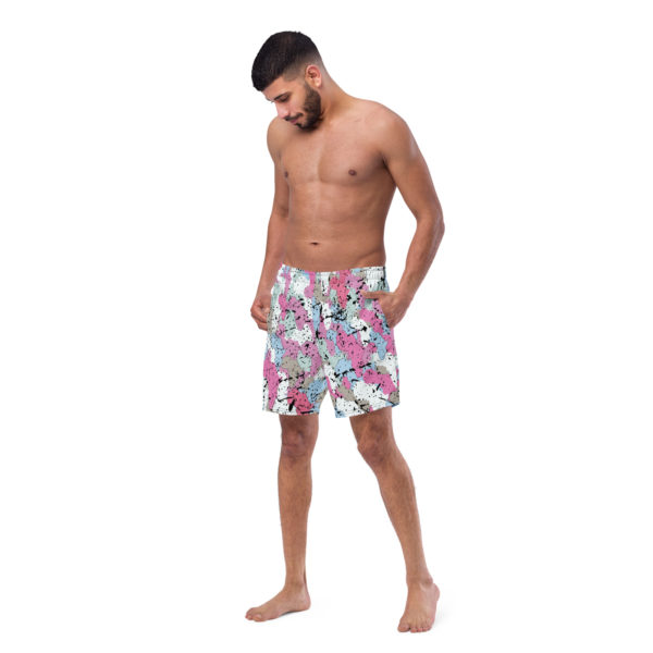 Afro Camo Blue Men’s Weathered Swim Trunks