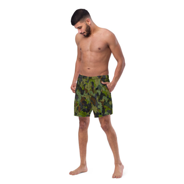 Afro Camo Green Men’s Swim Trunks