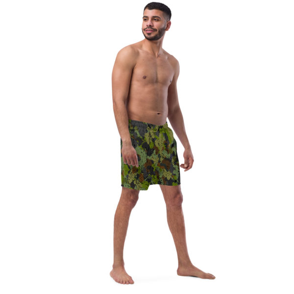 Afro Camo Green Men’s Swim Trunks