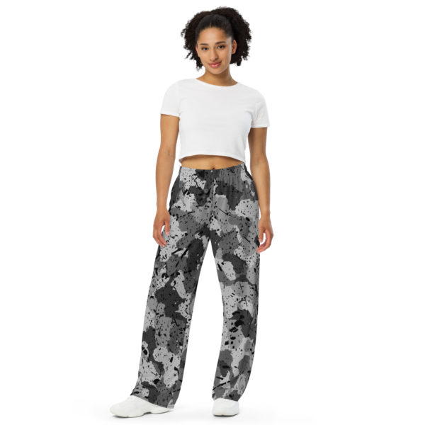 Afro Camo Black Women’s Wide-Leg Pants