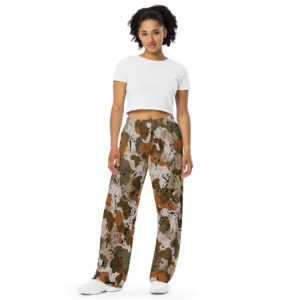 Afro Camo Sand Women’s Wide-Leg Pants