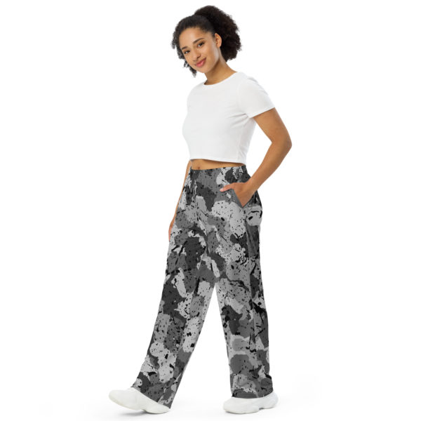 Afro Camo Black Women’s Wide-Leg Pants