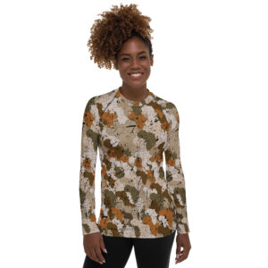 Afro Camo Sand Women’s Rash Guard