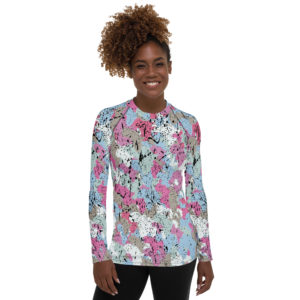 Afro Camo Blue Women’s Rash Guard