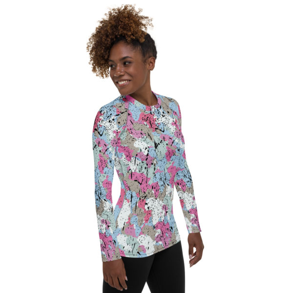 Afro Camo Blue Women’s Rash Guard