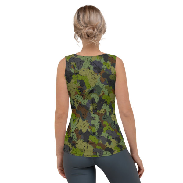 Afro Camo Green Women’s Distressed Tank Top