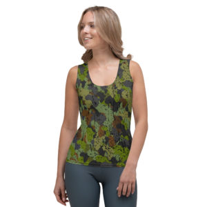 Afro Camo Green Women’s Distressed Tank Top