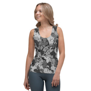 Afro Camo Black Women’s Distressed Tank Top