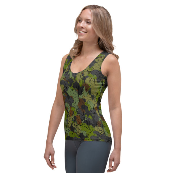 Afro Camo Green Women’s Distressed Tank Top