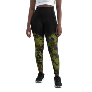 Afro Camo Green Sports Leggings