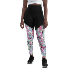 Afro Camo Blue Sports Leggings