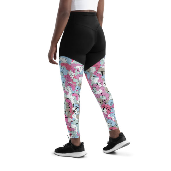 Afro Camo Blue Sports Leggings