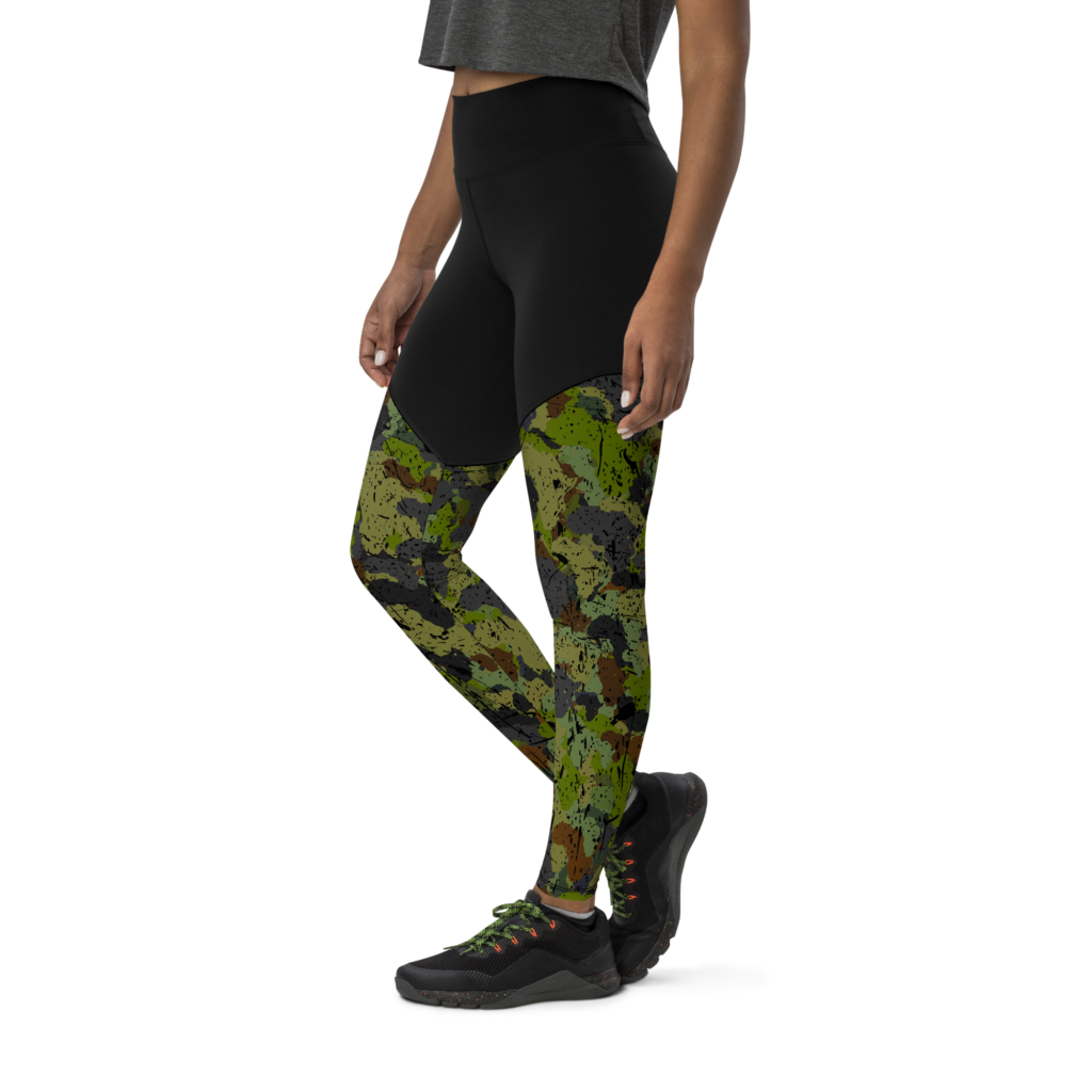 afro camo green sports-leggings