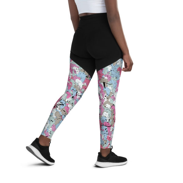 Afro Camo Blue Sports Leggings