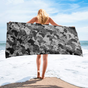 Afro Camo Black Towel