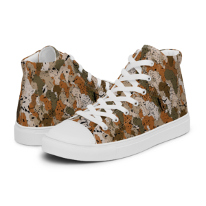 afro camo sand womens-high-top-canvas-shoes