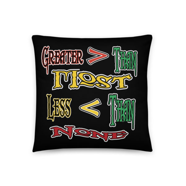 Greater Than-Less Than, Black Basic Pillow