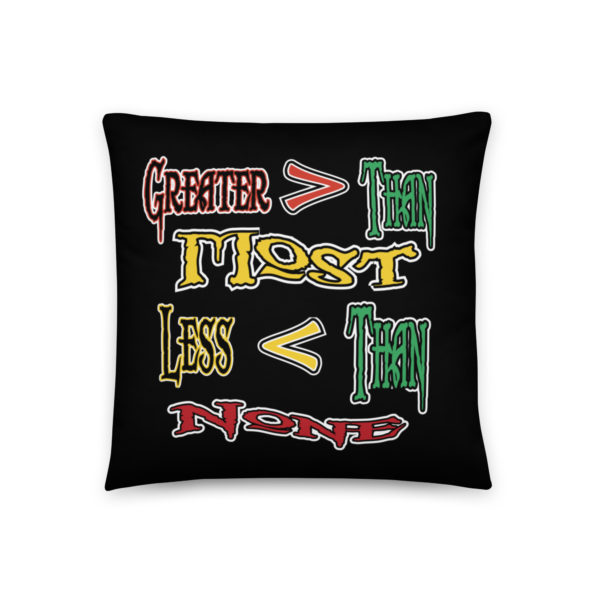 Greater Than-Less Than, Black Basic Pillow