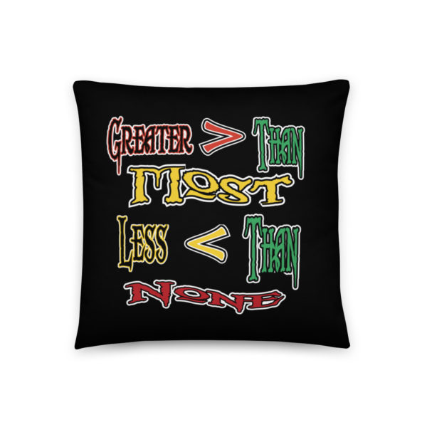 Greater Than-Less Than, Black Basic Pillow