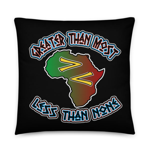 Greater Than-Less Than, Africa, Black Basic Pillow