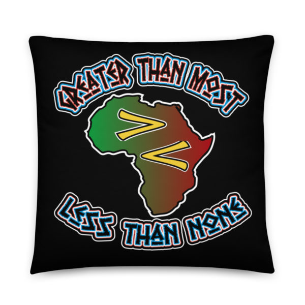 Greater Than-Less Than, Africa, Black Basic Pillow