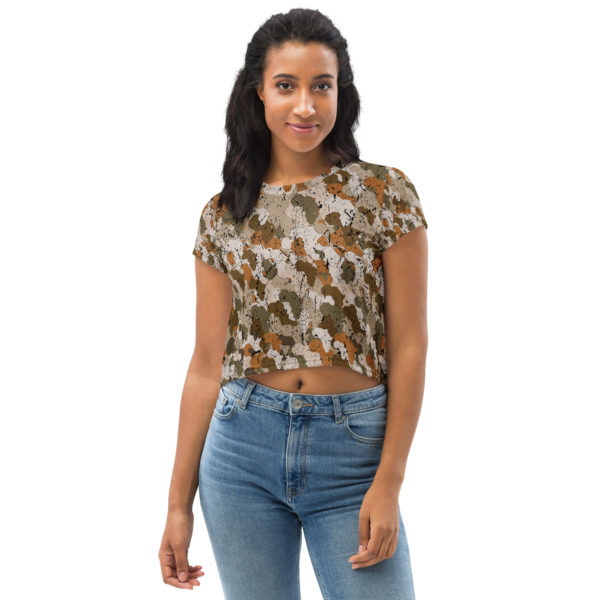 Afro-Camo Sand Crew Neck Crop Tee