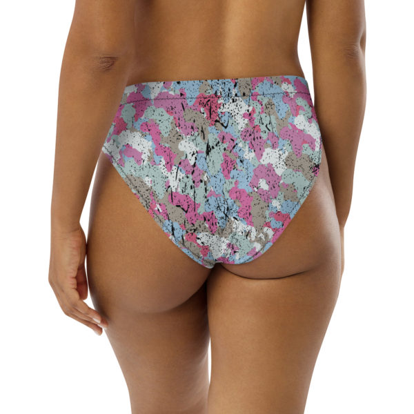 Afro Camo Blue High-Waisted Bikini Bottom