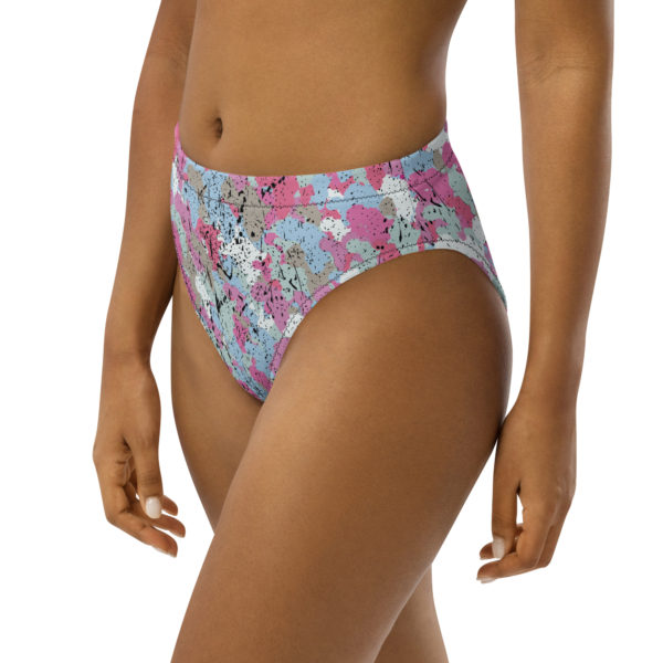 Afro Camo Blue High-Waisted Bikini Bottom