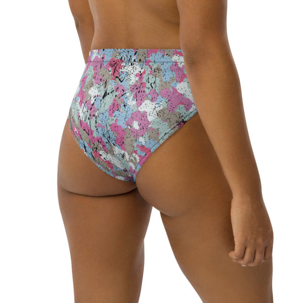 Afro Camo Blue High-Waisted Bikini Bottom