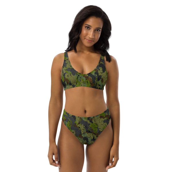 Afro Camo Green High-Waisted Bikini