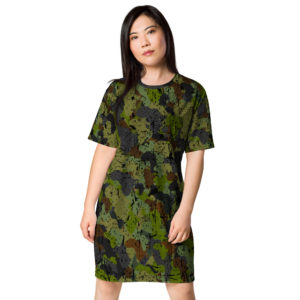 Afro Camo Green T-Shirt Dress