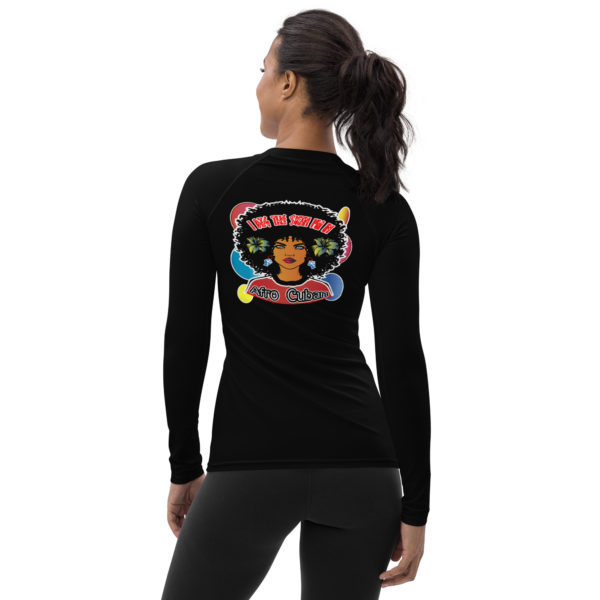 Afro-Cuban Women’s Black Rash Guard