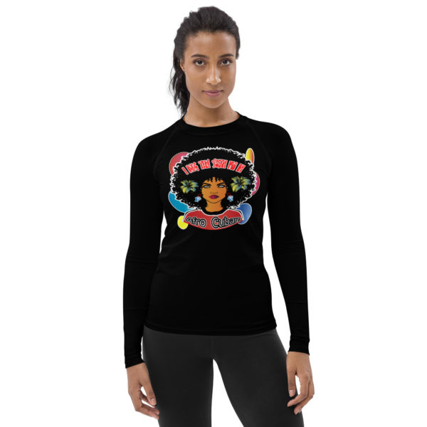 Afro-Cuban Women’s Black Rash Guard