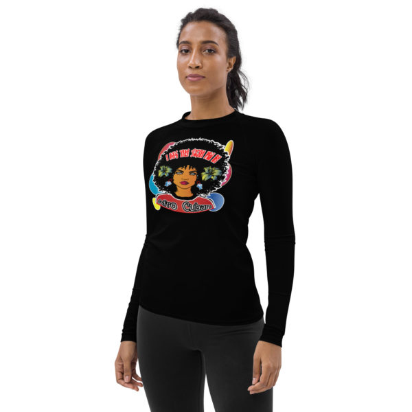 Afro-Cuban Women’s Black Rash Guard