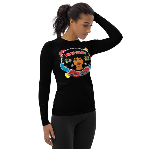 Afro-Cuban Women’s Black Rash Guard