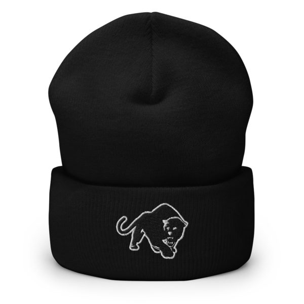 Purrfeccion Blk Pantha Cuffed Beanie