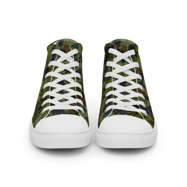 Men’s Afro Camo Green High Top Canvas Shoes