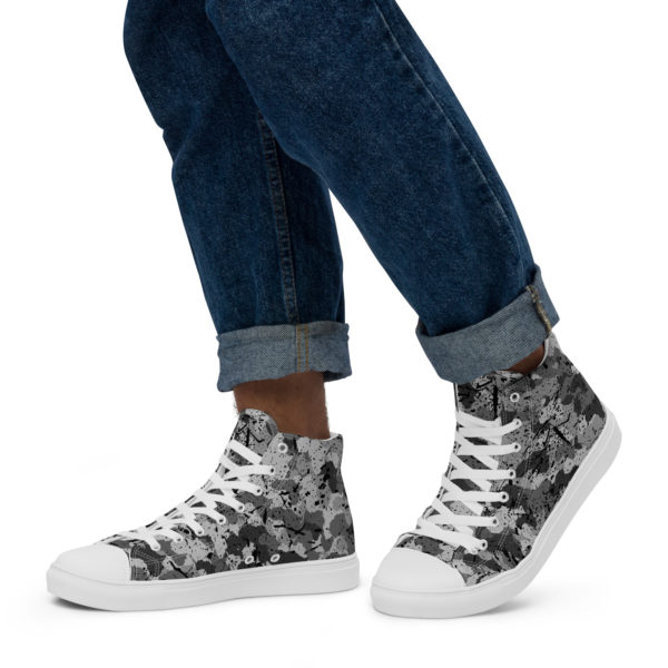 Men’s Afro Camo Black High Top Canvas Shoes