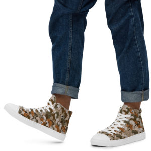 Men’s Afro Camo Sand High Top Canvas Shoes