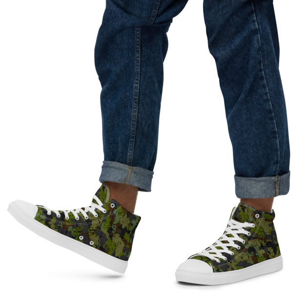 Men’s Afro Camo Green High Top Canvas Shoes