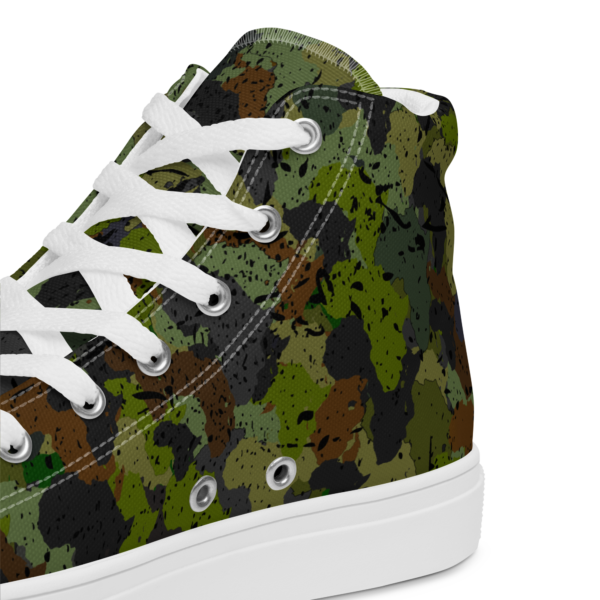 Men’s Afro Camo Green High Top Canvas Shoes