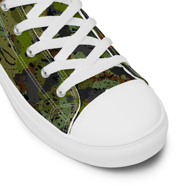 Men’s Afro Camo Green High Top Canvas Shoes