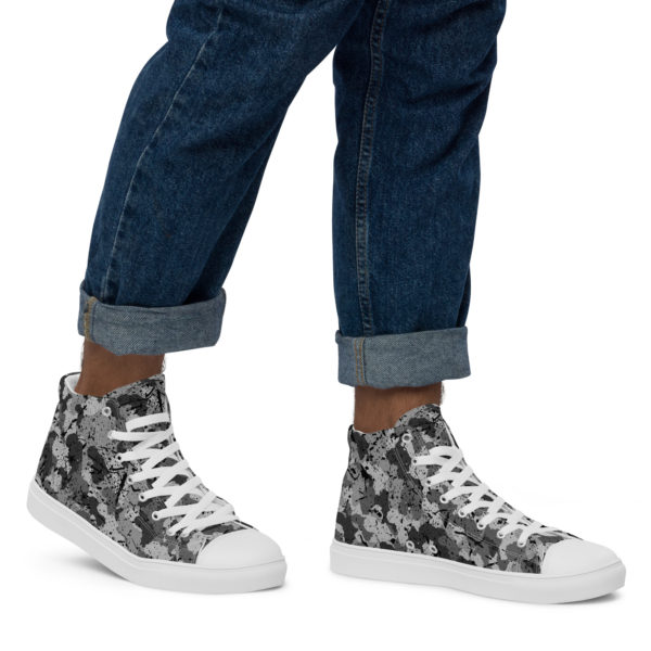 Men’s Afro Camo Black High Top Canvas Shoes