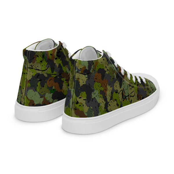 Men’s Afro Camo Green High Top Canvas Shoes