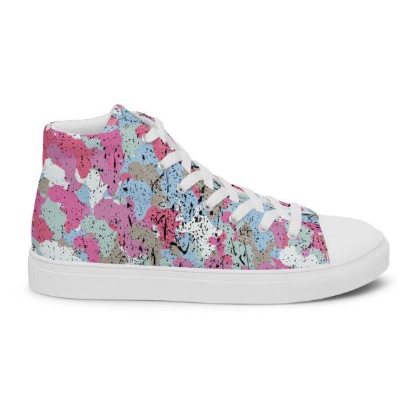 Men’s Afro Camo Blue High Top Canvas Shoes