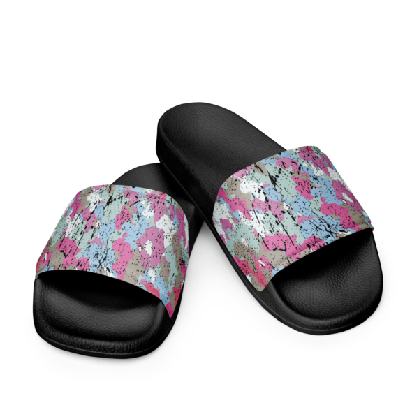 Women’s Afro Camo Blue Slides