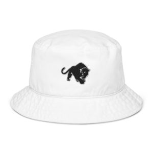 Purrfeccion Embroidered Blk Pantha Organic Bucket Hat