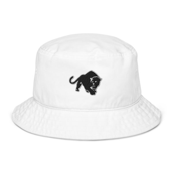 Purrfeccion Embroidered Blk Pantha Organic Bucket Hat