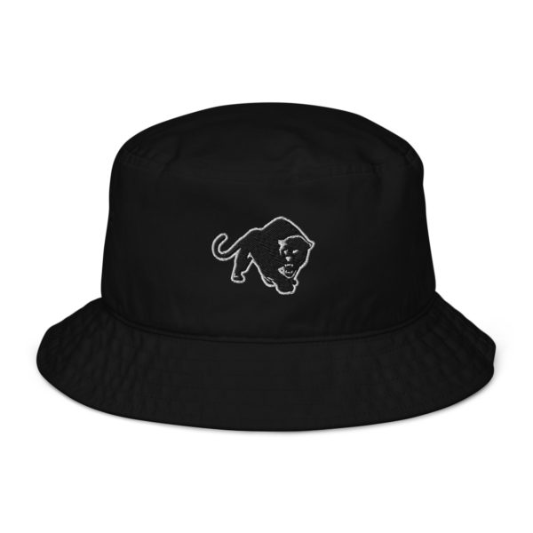 Purrfeccion Embroidered Blk Pantha Organic Bucket Hat